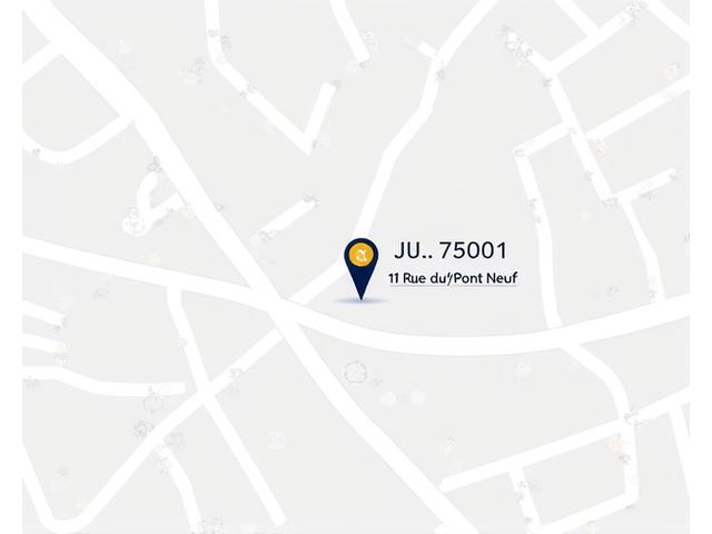 Carte de notre bureau à 17, Rue du Pont Neuf, Paris