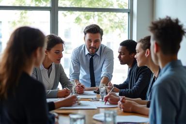 Personnes engagées dans un atelier de gestion du temps